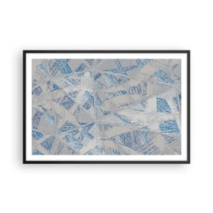 Poster in einem schwarzem Rahmen - In einem blaugrauen Labyrinth - 91x61 cm
