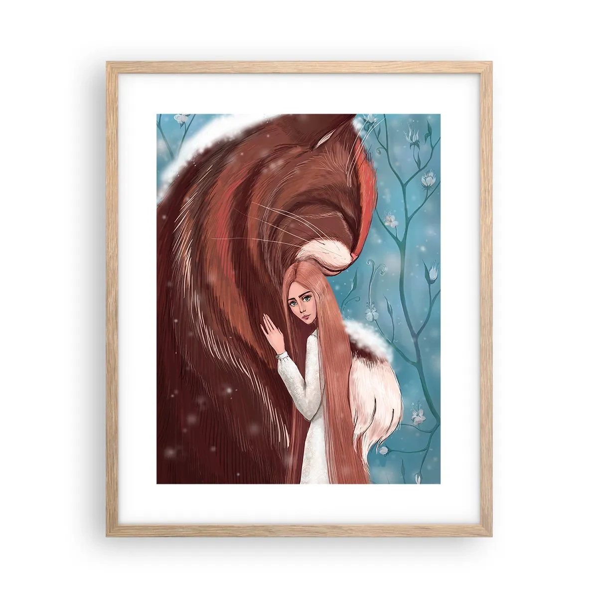 Poster in einem Rahmen aus heller Eiche - Willkommen im Märchen - 40x50 cm