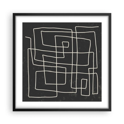 Poster in einem schwarzem Rahmen - Nicht so einfach - 50x50 cm