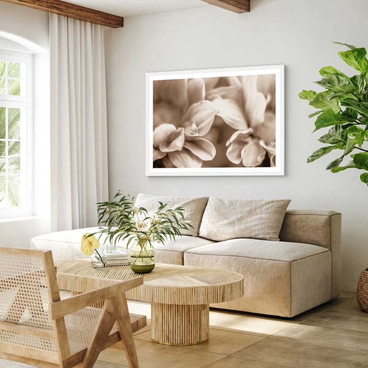 Poster in einem weißen Rahmen - So sanft wie ein Lächeln - 50x40 cm