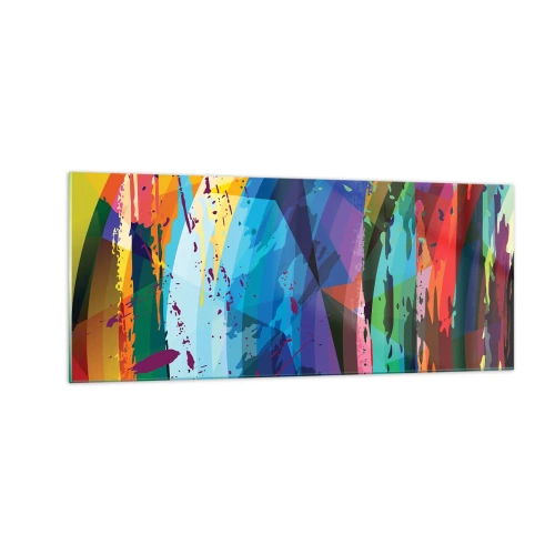 Glasbild - Bild auf glas - Farbenfroher Schwindel - 100x40 cm