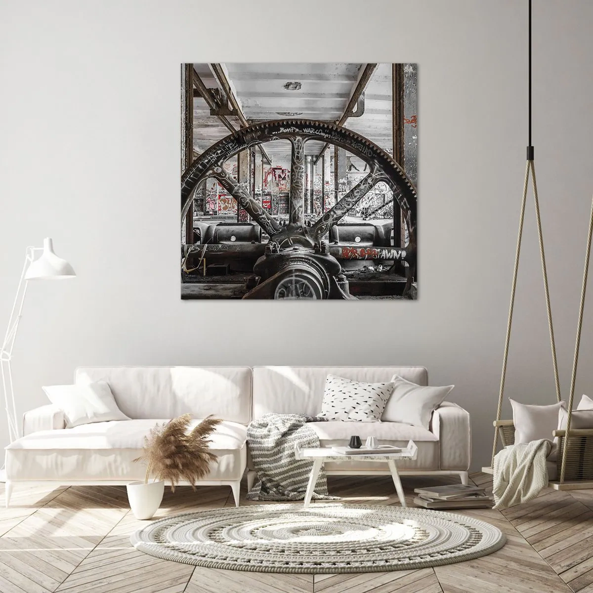 Bild auf Leinwand - Leinwandbild - Das geheime Leben der Fabrik - 60x60 cm