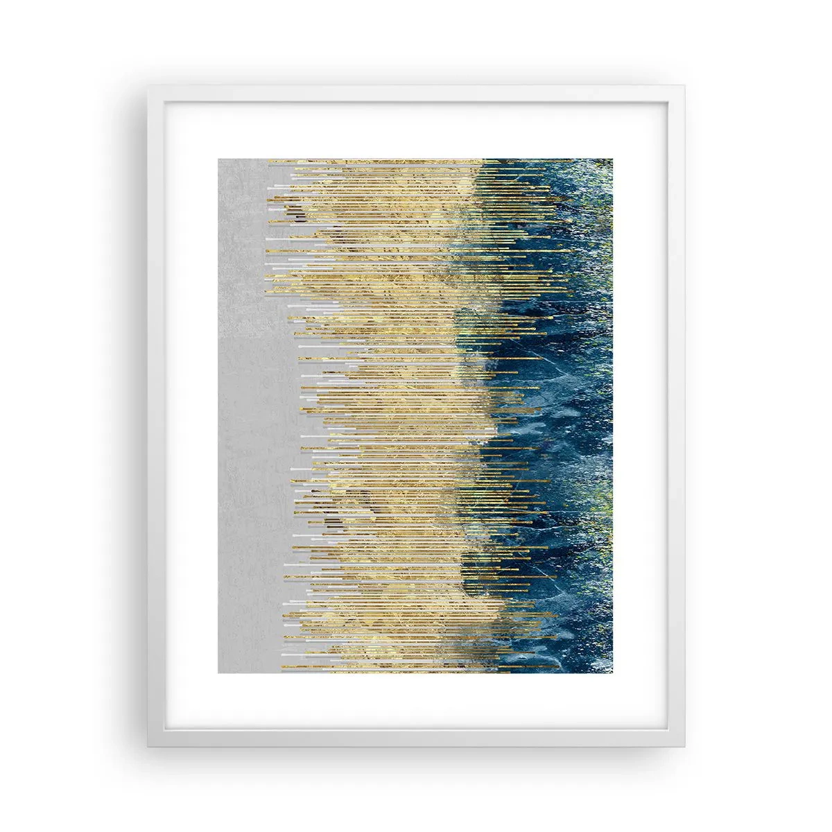 Poster in einem weißen Rahmen - Vergoldete Grenze - 40x50 cm