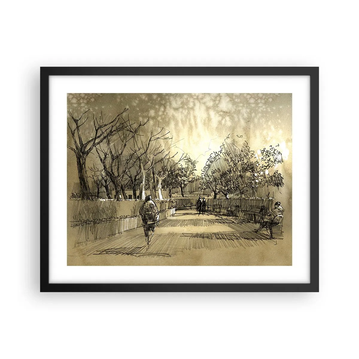 Poster in einem schwarzem Rahmen - Ein Moment mit einer Feder angehalten - 50x40 cm