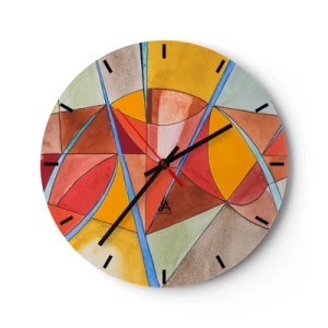 Wanduhr - Glasuhr - Das Karussell, das Traumkarussell - 40x40 cm
