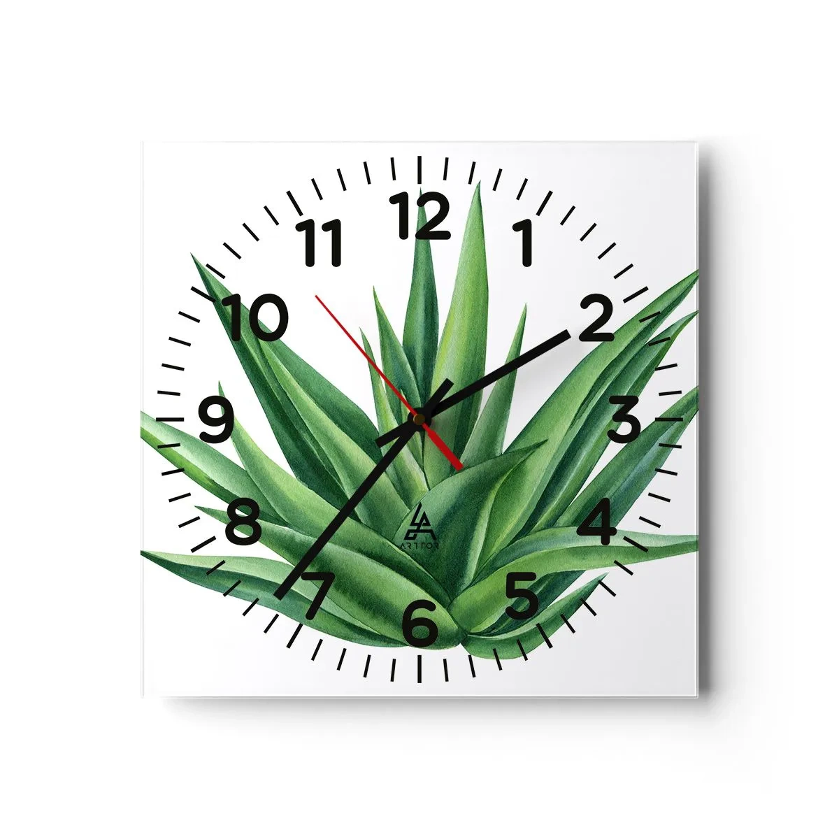 Wanduhr - Glasuhr - Grün – Kraft – Leben - 40x40 cm