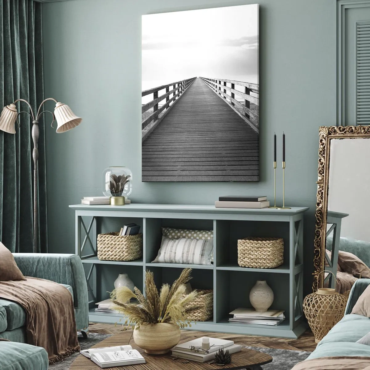 Bild auf Leinwand - Leinwandbild - In die Ferne ... - 65x120 cm