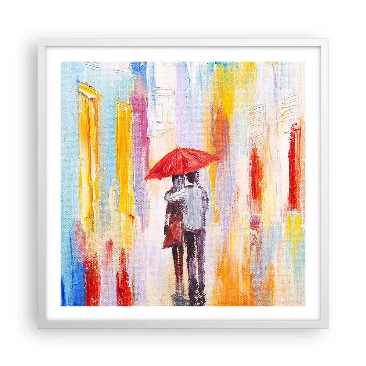 Poster in einem weißen Rahmen - Lass es weiter regnen - 60x60 cm