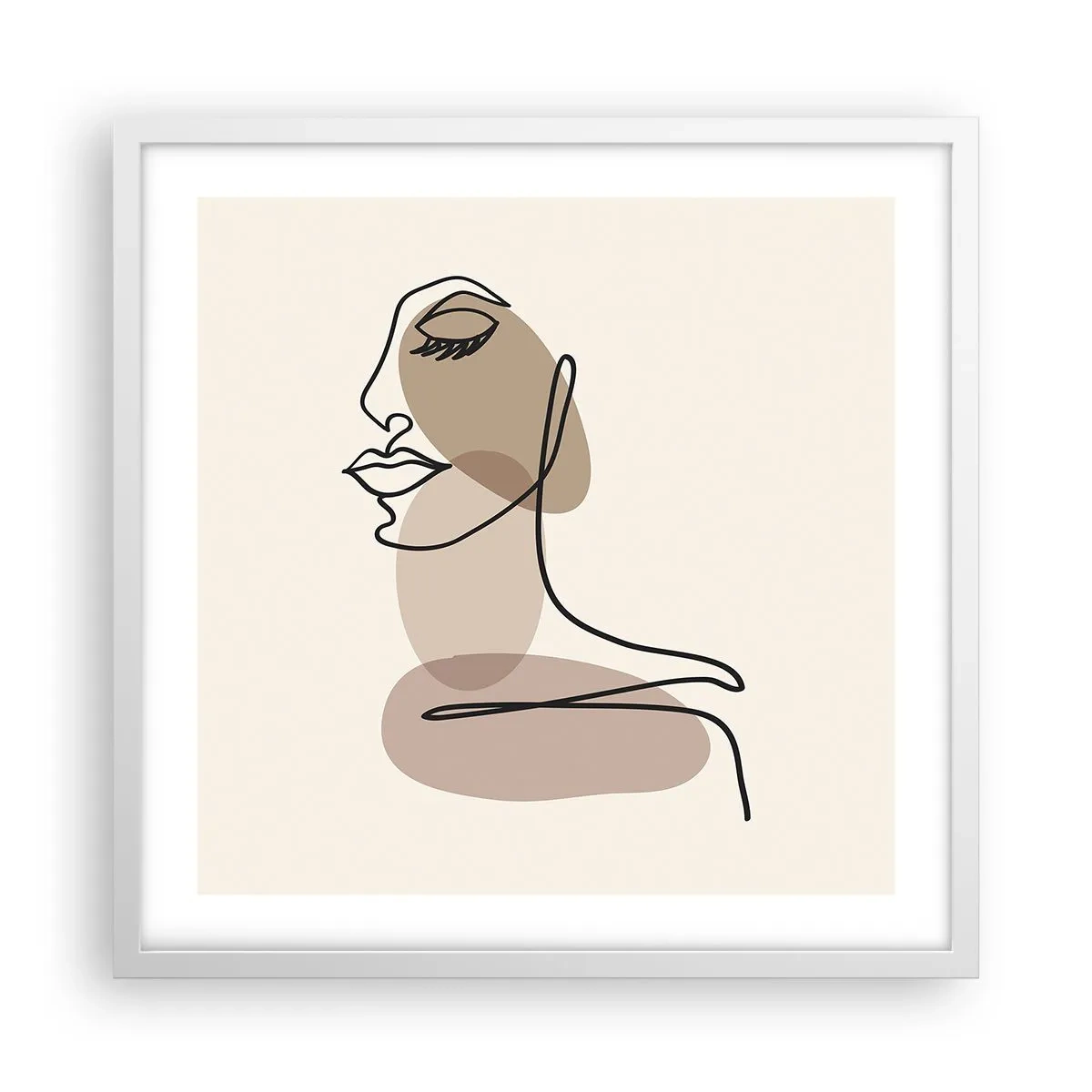 Poster in einem weißen Rahmen - Eine gewisse Linie der Schönheit - 50x50 cm