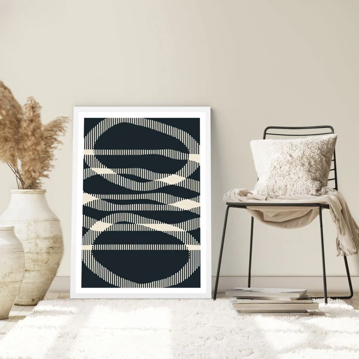 Poster in einem weißen Rahmen - Ein Versuch, die Dunkelheit zu durchbrechen - 40x50 cm