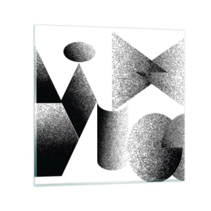 Glasbild - Bild auf glas - Winkel und Ovale - 50x50 cm