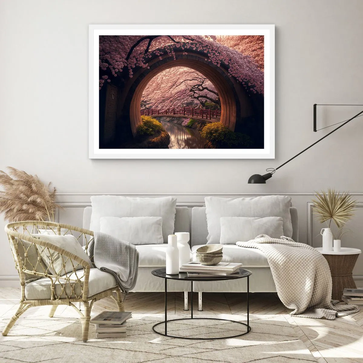 Poster in einem weißen Rahmen - Japanischer Frühling - 40x30 cm