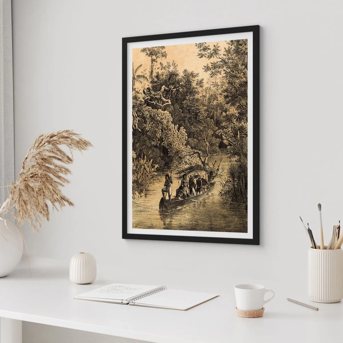 Poster in einem schwarzem Rahmen - Expedition zur Quelle - 30x40 cm