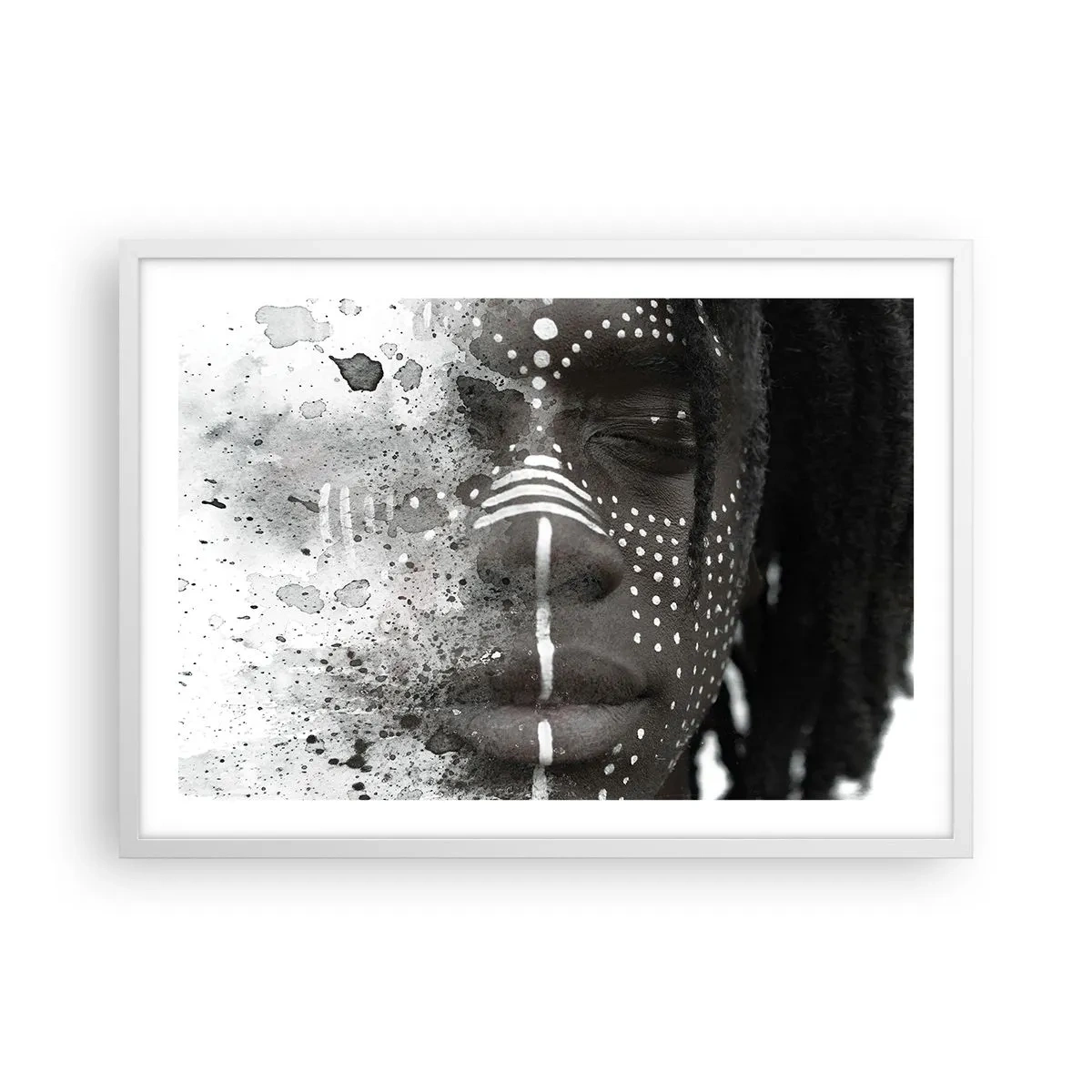 Poster in einem weißen Rahmen - Entdecke den Urgeist - 70x50 cm