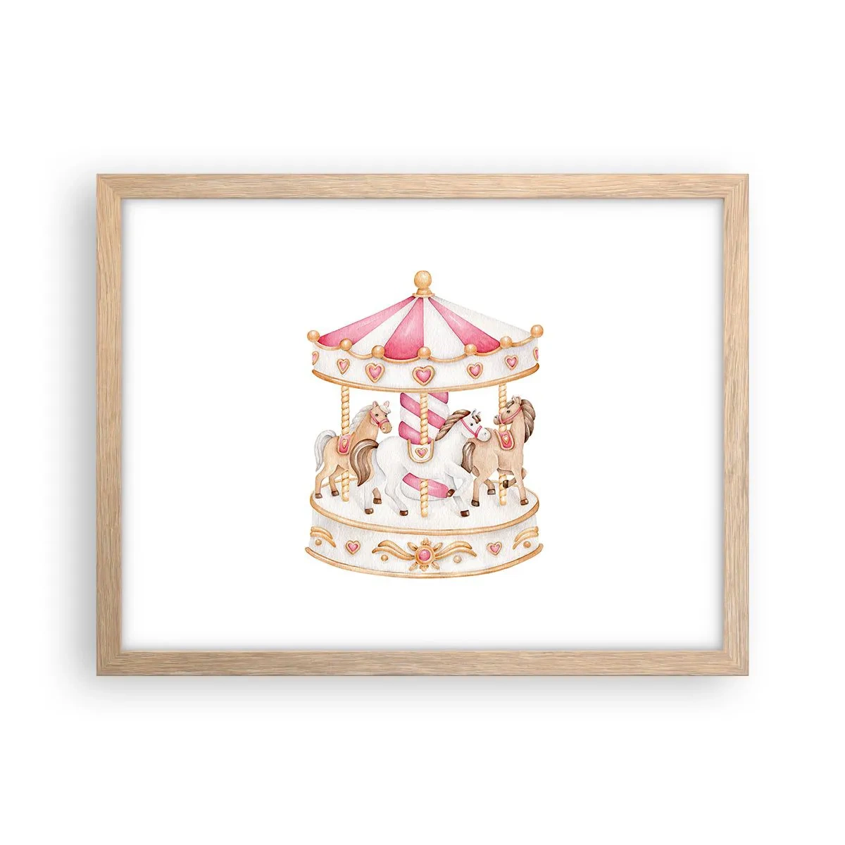 Poster in einem Rahmen aus heller Eiche - Süße Welt der Kindheit - 40x30 cm