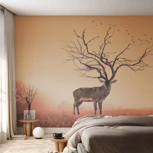 Selbstklebende Fototapete Deluxe Sticker - Prajelen - der ewige Geist des Waldes - Abstraktion, Reh, Natur - 400x280 cm