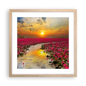 Poster in einem Rahmen aus heller Eiche - Das geheime Leben des Sees - 40x40 cm