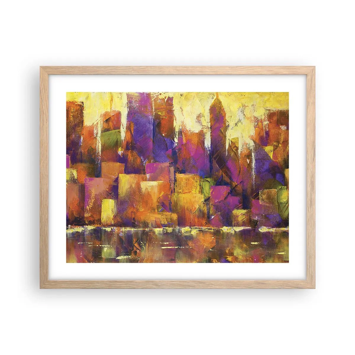 Poster in einem Rahmen aus heller Eiche - Metropolitische Komposition - 50x40 cm