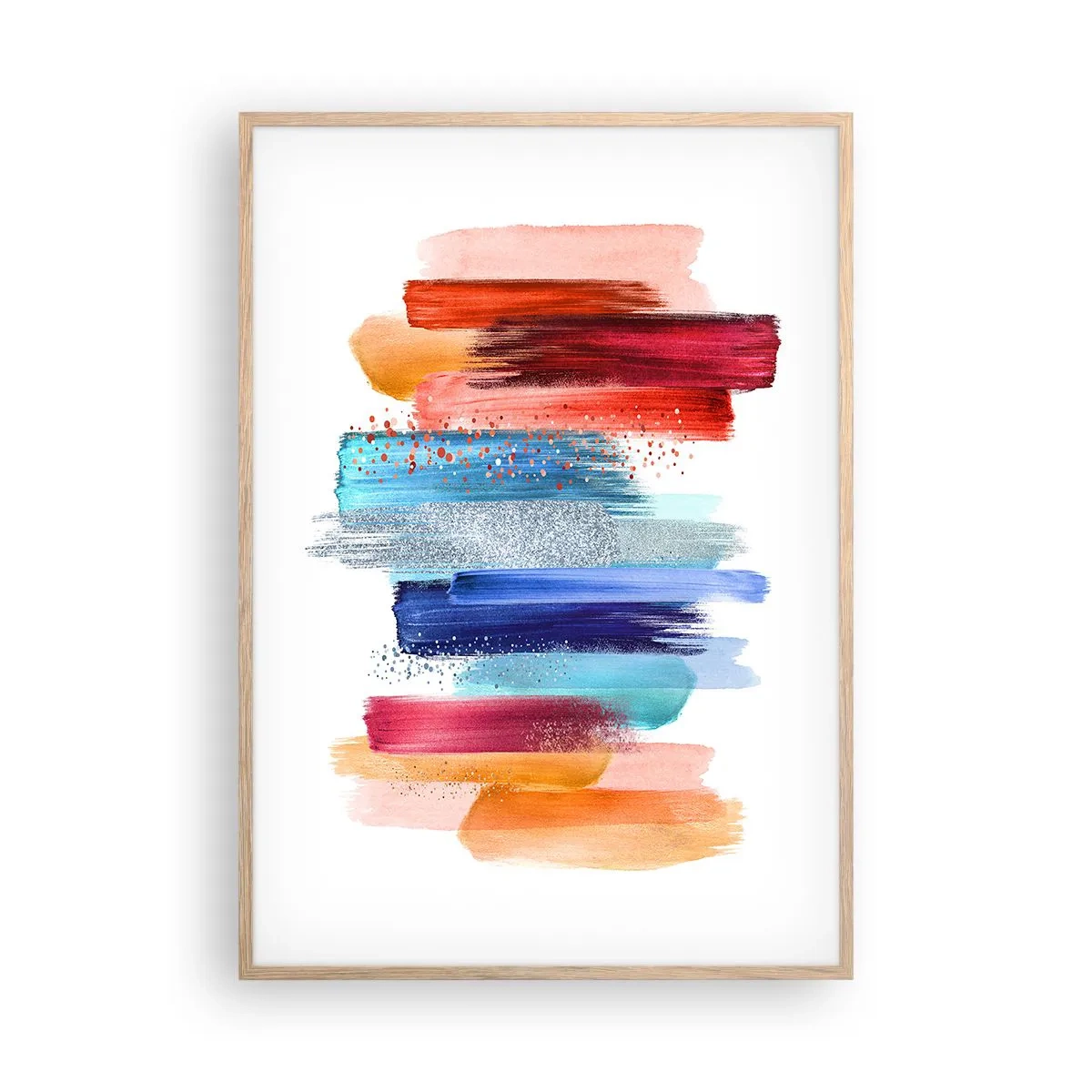 Poster in einem Rahmen aus heller Eiche - Auf und ab - 70x100 cm