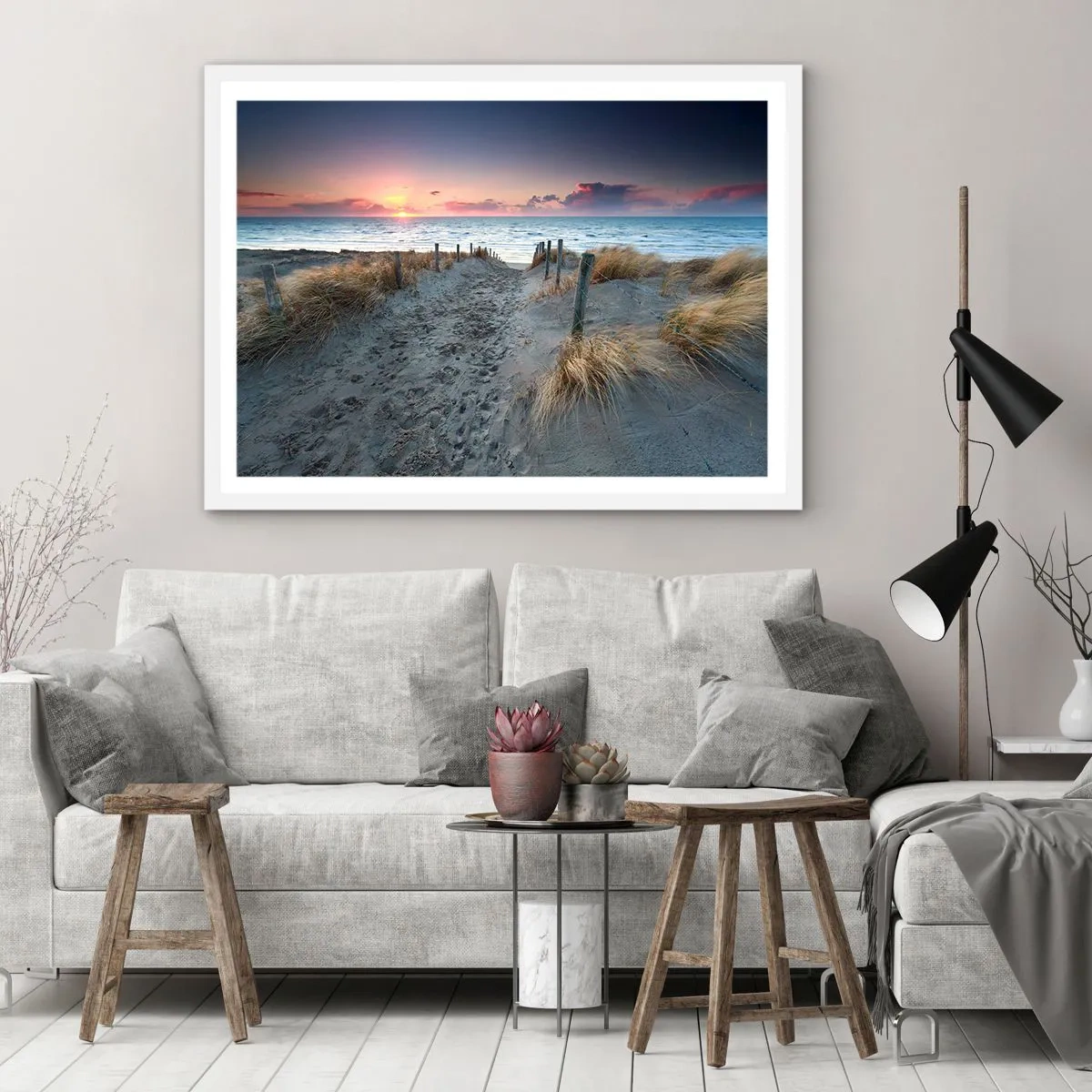 Poster in einem weißen Rahmen - Du hast einen Regenbogen aus strahlendem Licht verschüttet ... - 70x50 cm