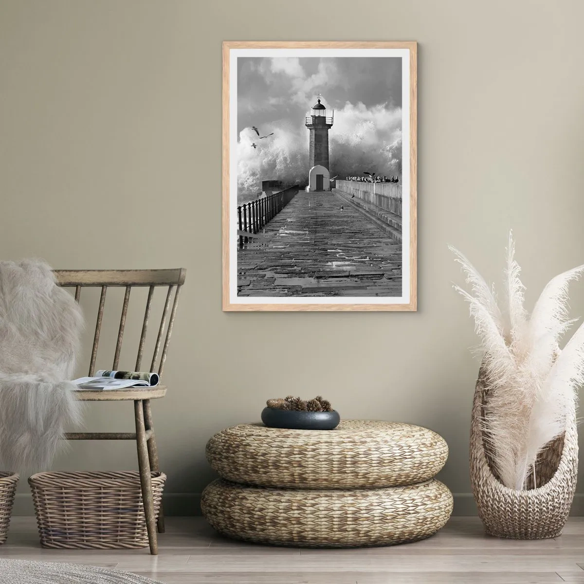 Poster in einem Rahmen aus heller Eiche - Furchtlos - 70x100 cm