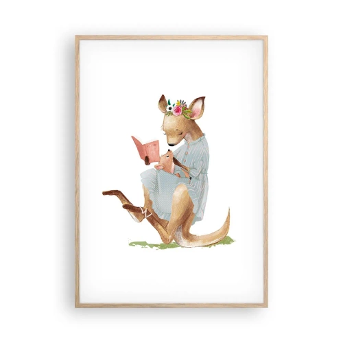 Poster in einem Rahmen aus heller Eiche - Lies mir vor Mama - 70x100 cm