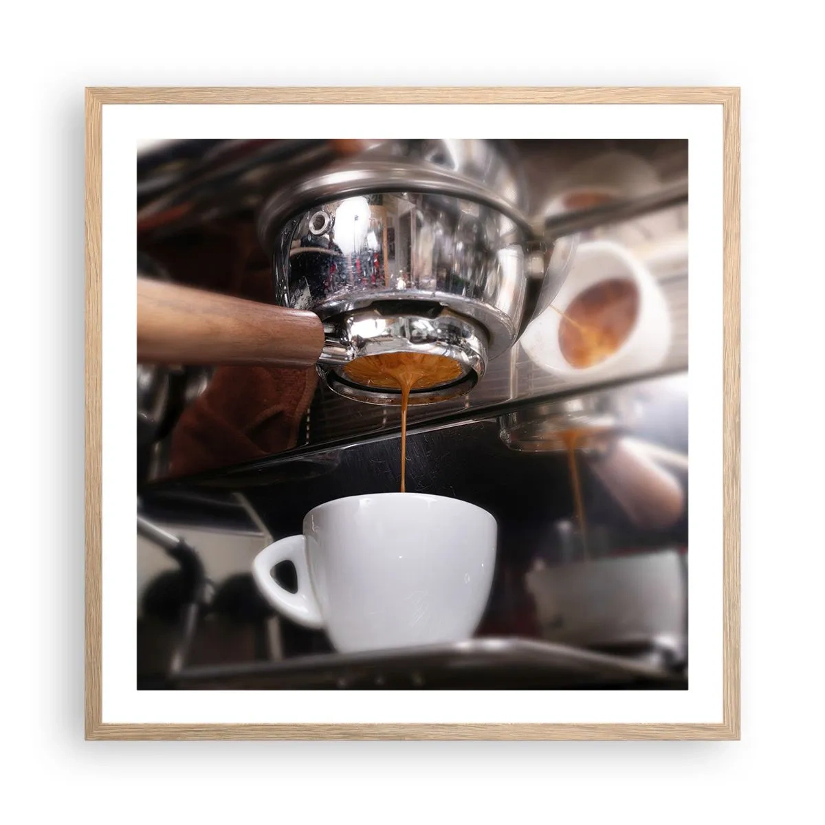 Poster in einem Rahmen aus heller Eiche - Gute Zeit des Tages - 60x60 cm