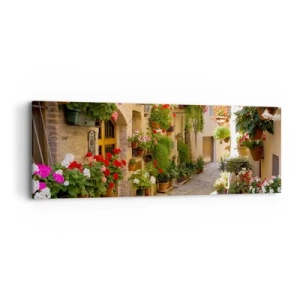 Bild auf Leinwand - Leinwandbild - In der Flut Blumen - 90x30 cm