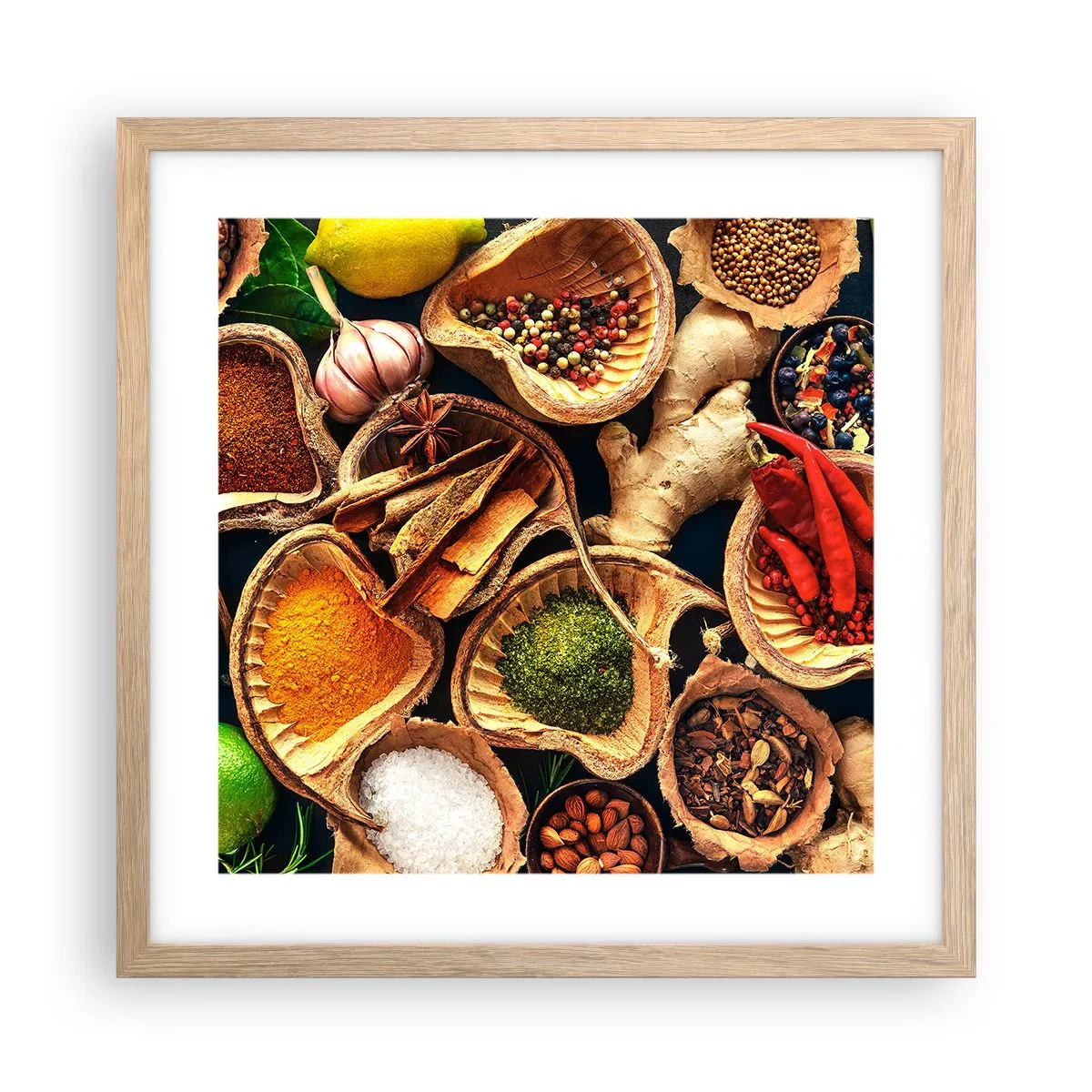 Poster in einem Rahmen aus heller Eiche - Nimm was du willst - 40x40 cm