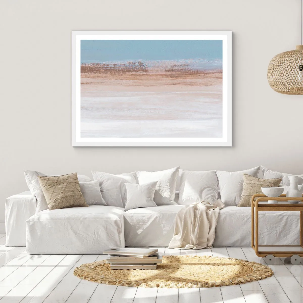 Poster in einem weißen Rahmen - Mehrdeutige Landschaft - 100x70 cm