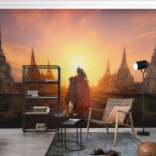 Maßgeschneiderte Fototapete Premium Sand - In Frieden für die Ewigkeit - Thailand, Buddhismus, Tempel