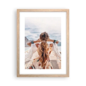 Poster in einem Rahmen aus heller Eiche - Auf dem Weg zum Glück - 30x40 cm