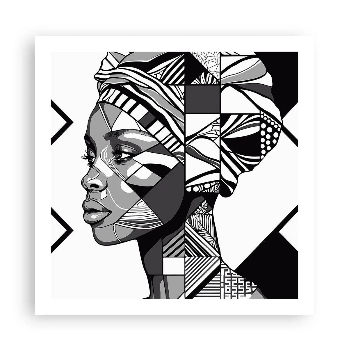 Poster - Ethnisches Porträt - 60x60 cm