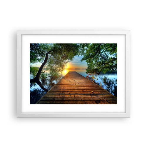 Poster in einem weißen Rahmen - Nimm dir Zeit, setz dich hin - 40x30 cm