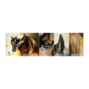 Fototapeten Muster Premium Canvas - Doppelt anmutig - Tiere, Pferde, Natur - 100x30 cm