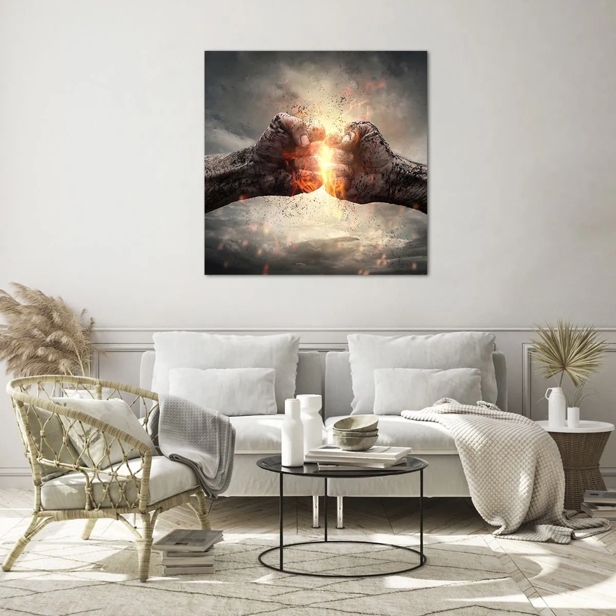 Glasbild - Bild auf glas - Steh auf für einen Kampf - 50x50 cm