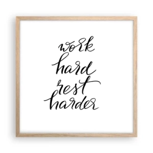 Poster in einem Rahmen aus heller Eiche - Lebensbalance - 50x50 cm