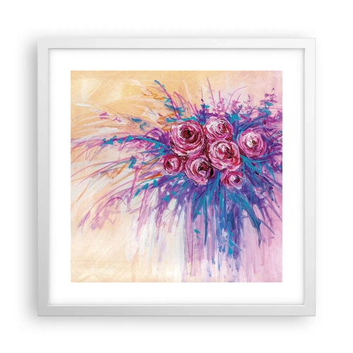 Poster in einem weißen Rahmen - Rosenbrunnen - 40x40 cm