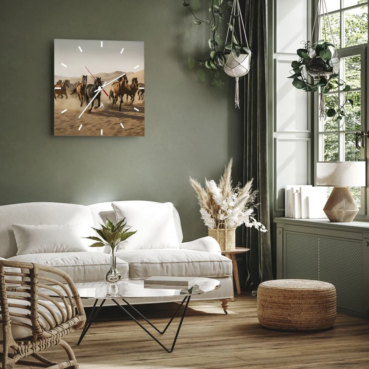 Wanduhr - Glasuhr - Frei wie der Wind - 40x40 cm