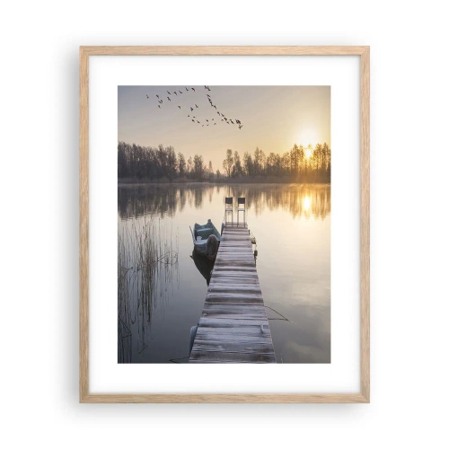 Poster in einem Rahmen aus heller Eiche - Ich komme nach einiger Zeit zurück - 40x50 cm