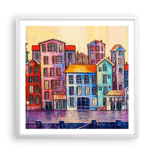 Poster in einem weißen Rahmen - Stadt wie aus einem Märchen - 60x60 cm