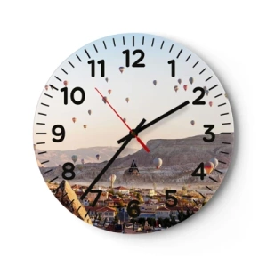 Wanduhr - Glasuhr - Wie Schiffe am Himmel - 40x40 cm