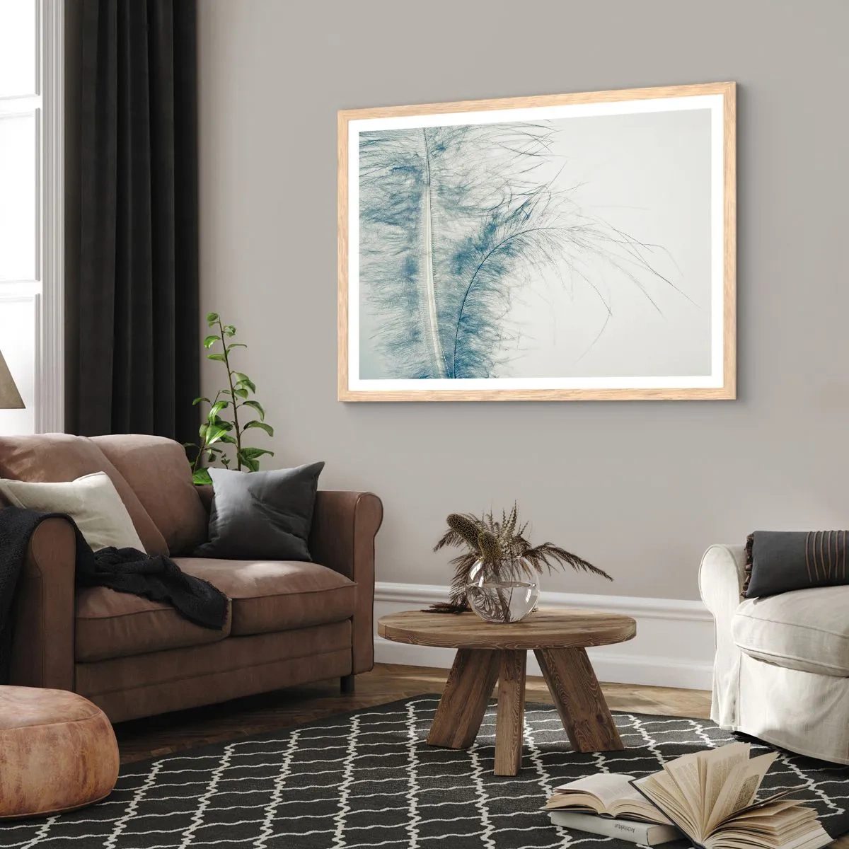 Poster in einem Rahmen aus heller Eiche - Flüstern der Natur - 100x70 cm