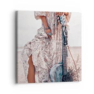 Bild auf Leinwand - Leinwandbild - Kinderblumen auf dem Weg - 30x30 cm