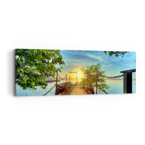 Bild auf Leinwand - Leinwandbild - Westen auf dem Wasser - 90x30 cm