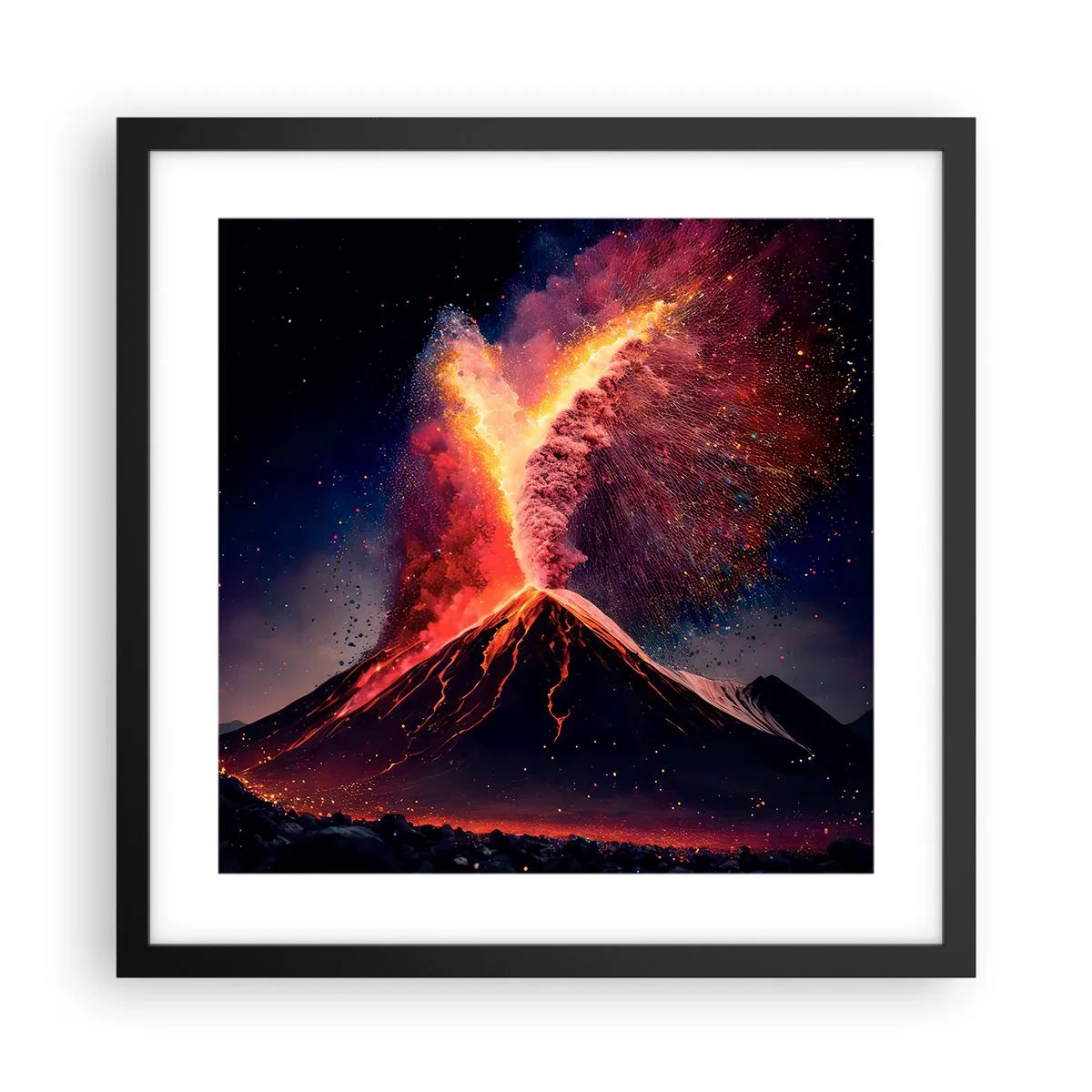 Poster in einem schwarzem Rahmen - Schönheit und Horror - 40x40 cm