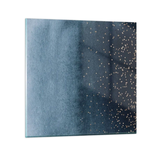 Glasbild - Bild auf glas - Komposition - blaue Phasen - 30x30 cm