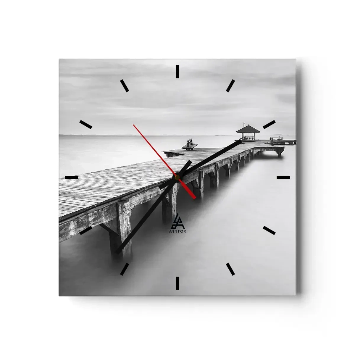 Wanduhr - Glasuhr - In die Ferne - 40x40 cm