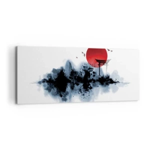 Bild auf Leinwand - Leinwandbild - Japanische Sicht - 100x40 cm