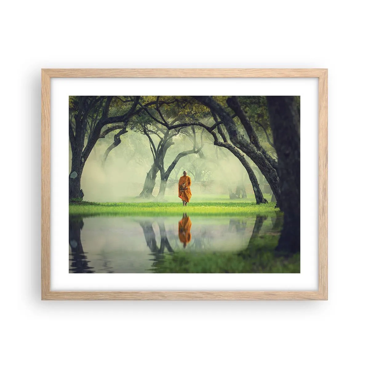 Poster in einem Rahmen aus heller Eiche - Auf dem Weg zur Erleuchtung - 50x40 cm